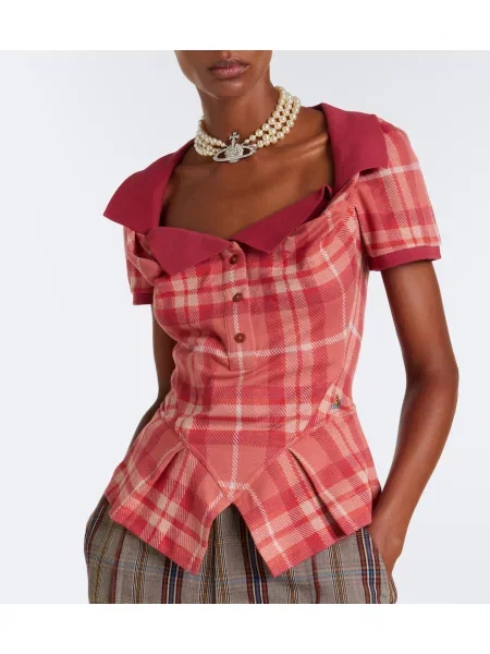 Kockovaný top Vivienne Westwood ružová