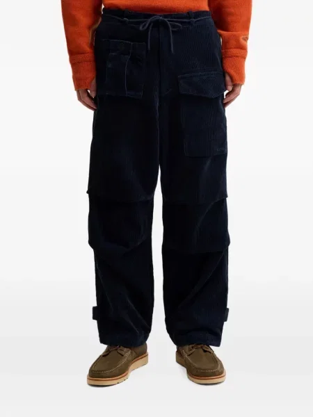 Pantaloni cargo Barbour de catifea cord albastru