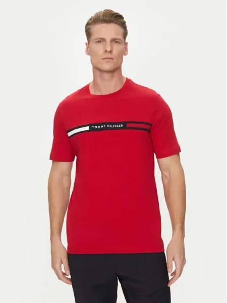Tommy Hilfiger Tričko Chest Insert červená