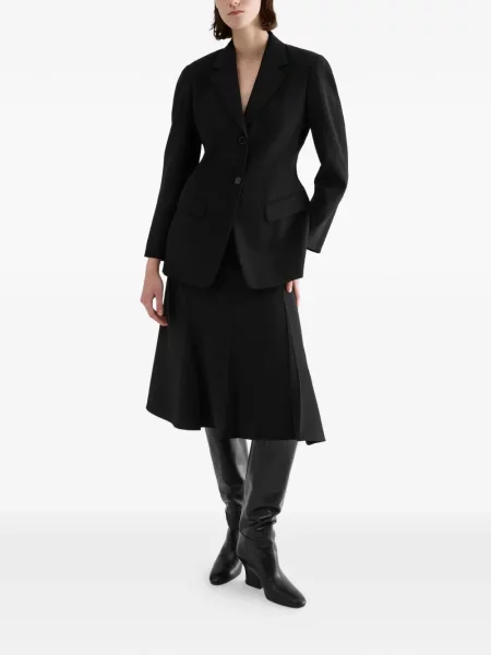 Fustă midi Jil Sander cu talie înaltă negru