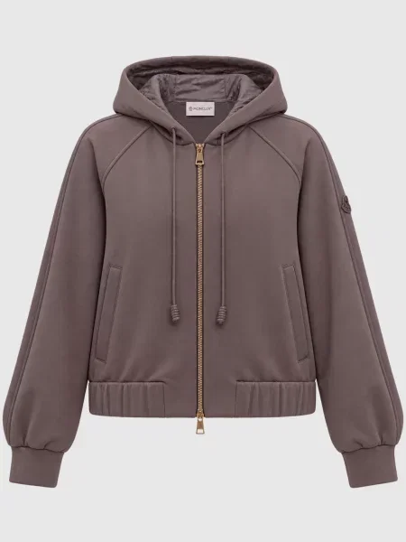 Спортивна куртка з нашивкою логотипа Moncler коричнева