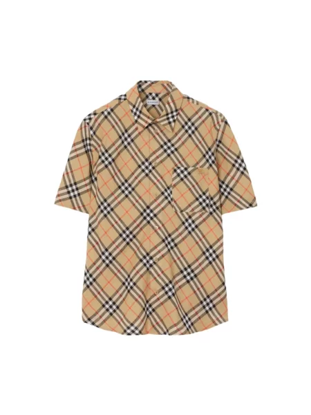 Lniana koszula Burberry beżowa