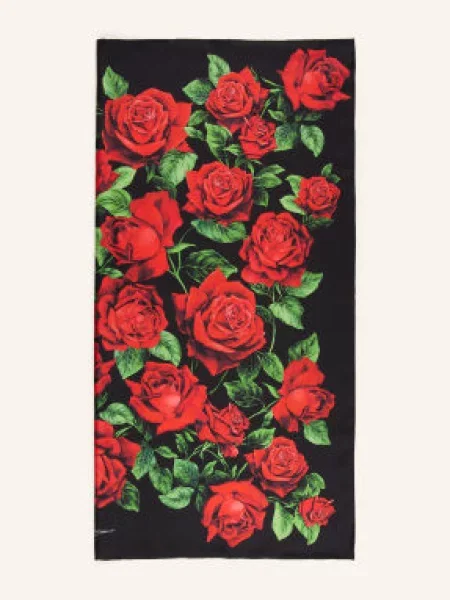 Dolce & Gabbana Hedvábný Šátek / červená / zelená černá