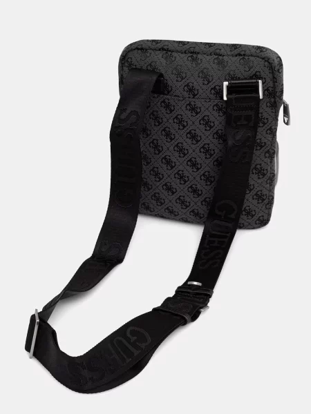 GUESS Torba za čez ramo BOSTON temno / črna siva