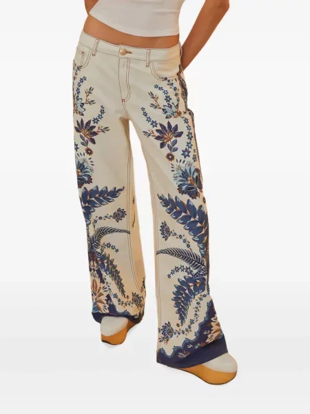 Spodnie Farm Rio z nadrukiem w tropikalny nadruk białe