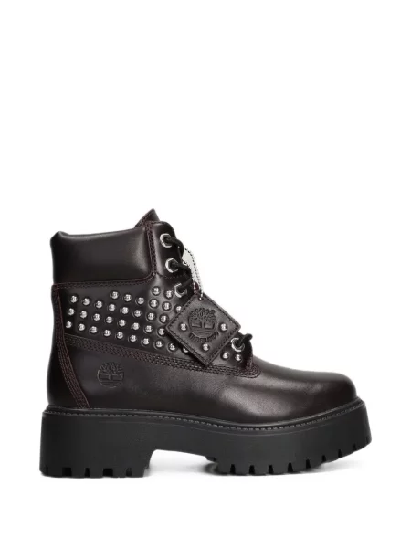 Botine Timberland cu platformă streetstyle cu strasuri roșu