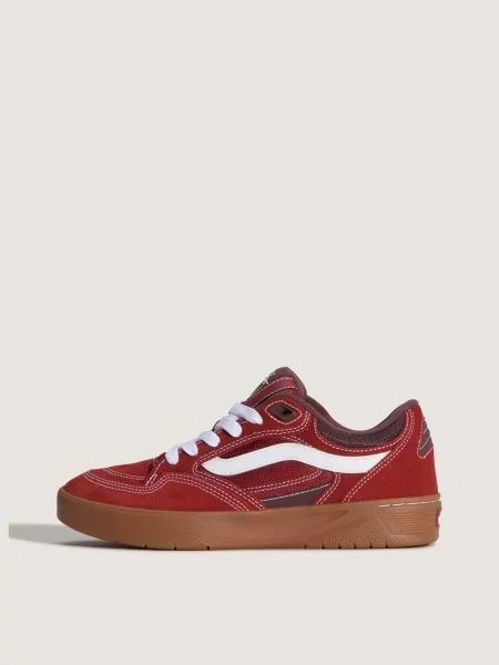 Кожаные кеды Vans красные