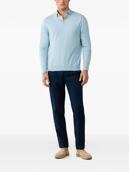 Pulover Hackett London cu decolteu în V albastru
