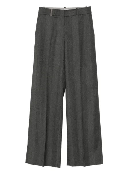 Pantaloni Peserico cu model herringbone gri