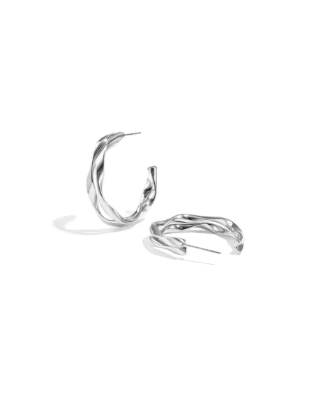 Cala Rose Cercei TWISTED WAVE argintiu roz