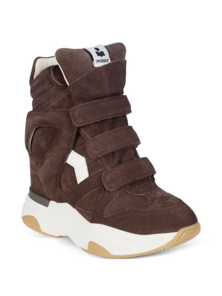 Szarvasbőr éksarkú sneaker Isabel Marant barna