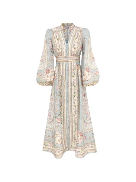 Rochie Zimmermann cu model floral cu imagine albastru