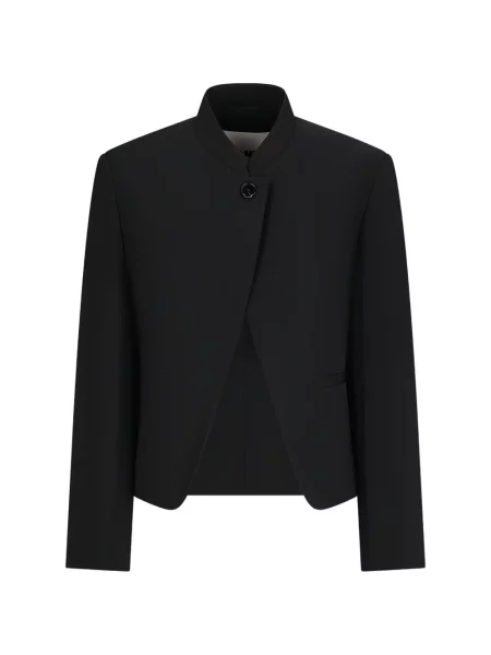Gulerat geacă Jil Sander de lână negru