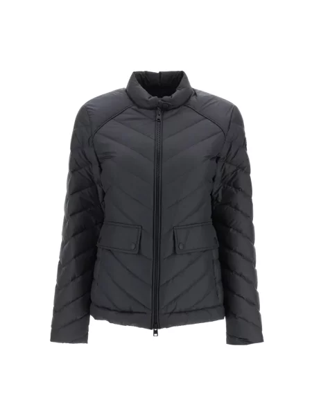 Kurtka puchowa Woolrich w jodełkę czarna