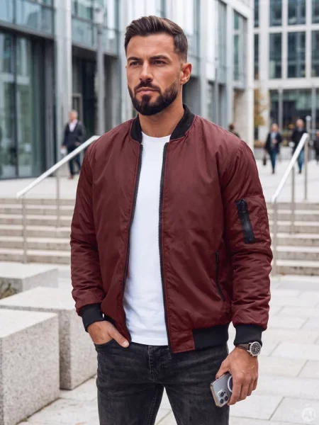 Kurtka bomber jacket bordowa Dstreet
