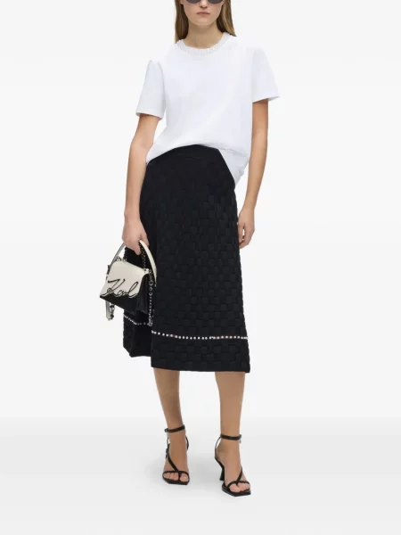 Tricou Karl Lagerfeld cu perle alb