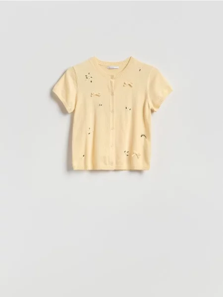 Reserved Блузка з тканини з високим вмістом світло-жовтий жовта