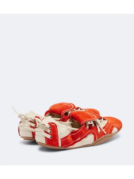 Sneakerși Acne Studios din piele de căprioară portocaliu