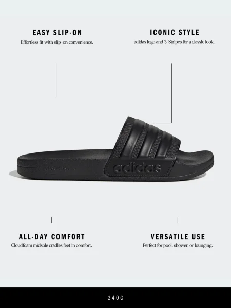 ADIDAS PERFORMANCE Flip-flops Adilette' negru