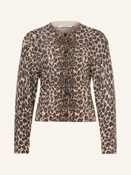 Dorothee Schumacher Pletený Svetr Leopard Statements S Kašmírem béžová / hnědá černá