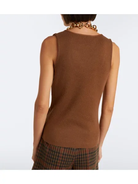 Top Max Mara din piele de căprioară maro
