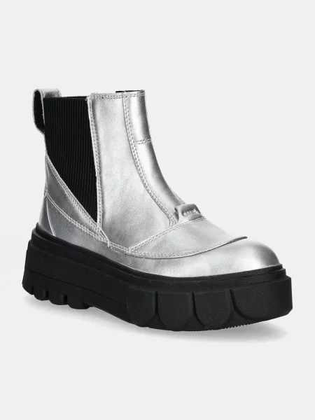 Кожени боти челси Sorel CARIBOU X BOOT CHELSEA W с платформа сребристо