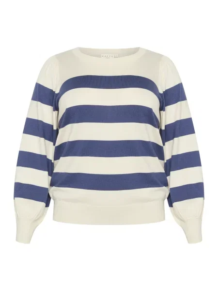 KAFFE CURVE Pulover Malia albastru gențiană alb