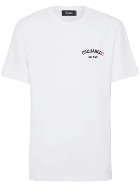 Tricou Dsquared2 cu broderie alb
