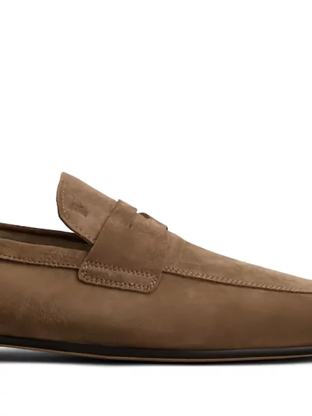 Pantofi loafer Tod's din piele de căprioară maro
