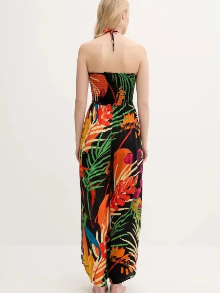 Plážový overal Desigual BAHAMAS JAMPSUIT černá