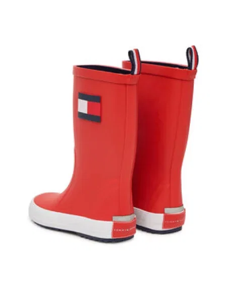 Gumijasti škornji Tommy Hilfiger Flag Rain Boot S rdeča