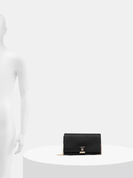 Tommy Hilfiger чанта crossbody дамска от имитация на кожа черно