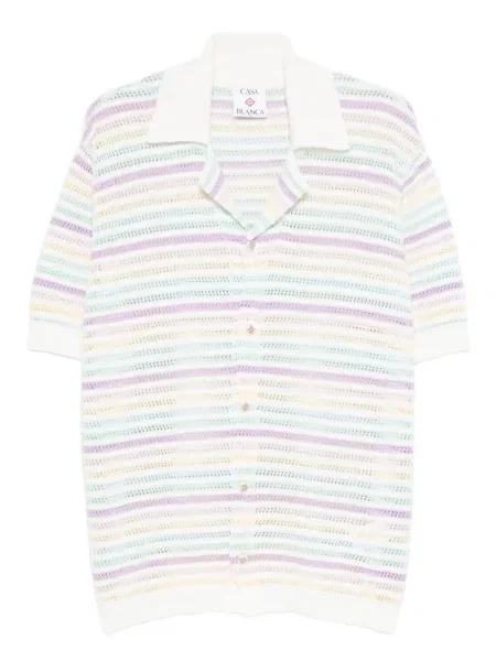 Pruhovaná krátká košile Casablanca bílá