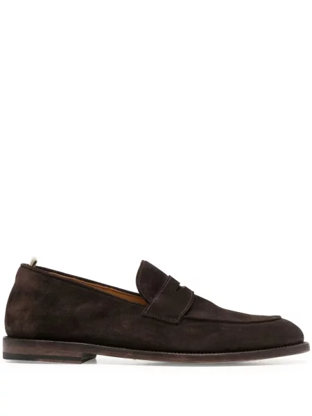 Pantofi loafer Officine Creative din piele de căprioară maro