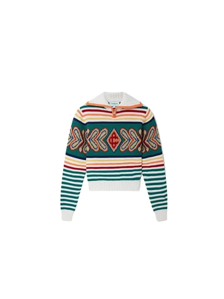 Sweter Casablanca wełniany z kołnierzem