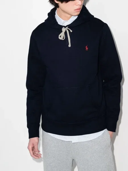 Hanorac cu glugă Polo Ralph Lauren cu broderie albastru