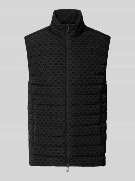Kamizelka o kroju regular fit z kaczym puchem i pierzem model PIUMINO' Armani Exchange czarna