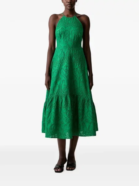 Rochie midi Morgan cu broderie verde