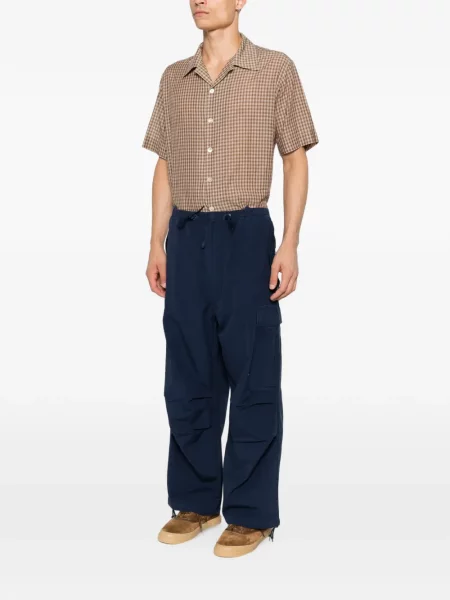 Scurt pulover Polo Ralph Lauren din piele de căprioară albastru