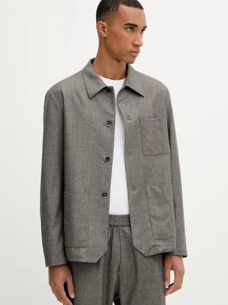 Vuneni sako BARENA VENEZIA Overshirt Visal za muškarce smeđa