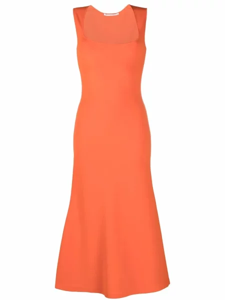 Rochie fără mâneci Stella Mccartney fără mâneci de costum portocaliu