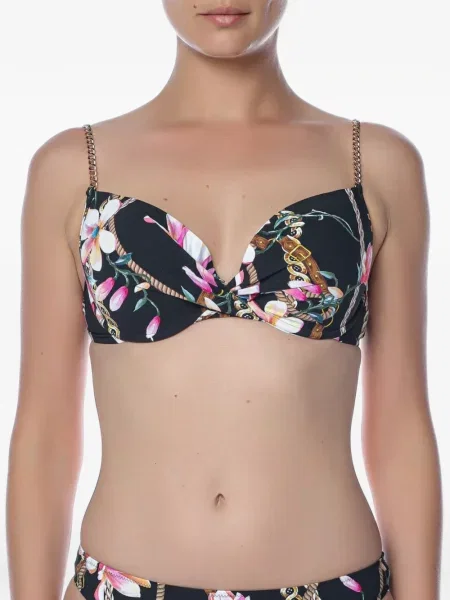 Top Gottex cu model floral cu imagine negru