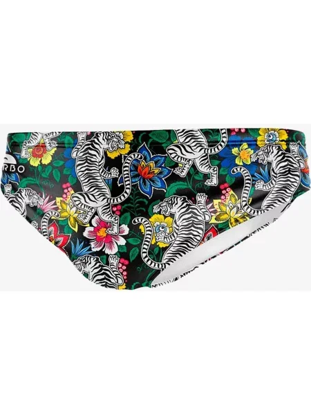 Kąpielówki Turbo Flowers And Tigers Brief żółte zielone S niebieskie