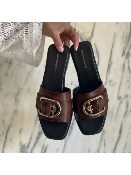 Klapki Copenhagen Shoes brązowe