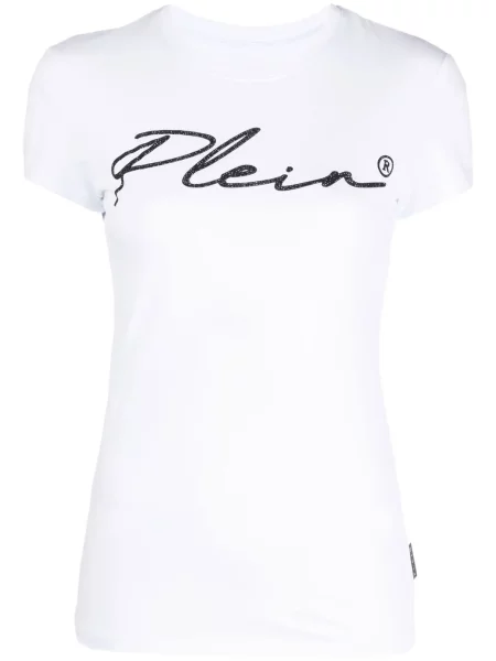 Tricou Philipp Plein de cristal alb
