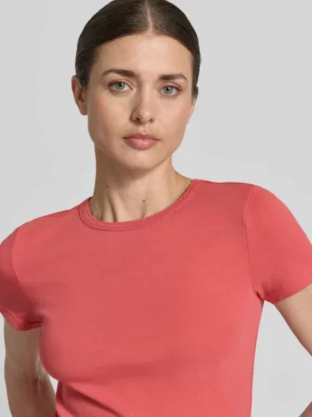 T-shirt z drobnym prążkowaniem i okrągłym dekoltem Jake*s Casual