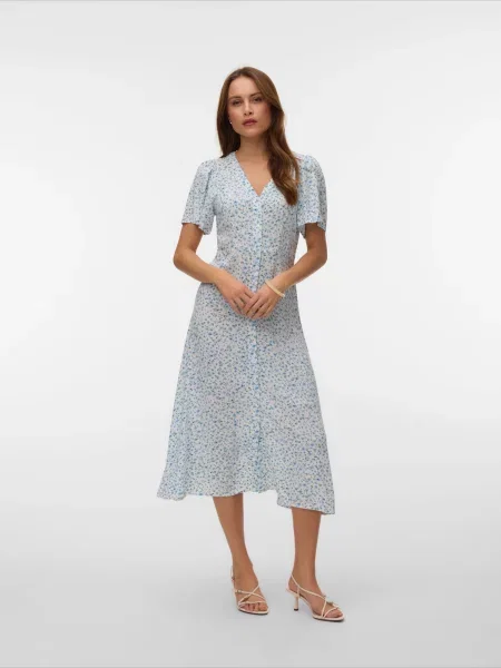 VERO MODA Ingruhák VMALBA égkék / sötétzöld fehér