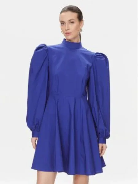 Рокля Custommade Jane къса разкроена синьо