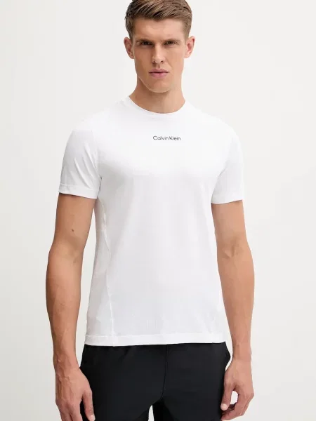 Тениска за трениране Calvin Klein Performance с изчистен дизайн бяло