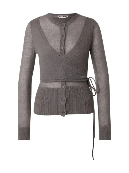 WEEKDAY Geacă tricotată Drifa' gri